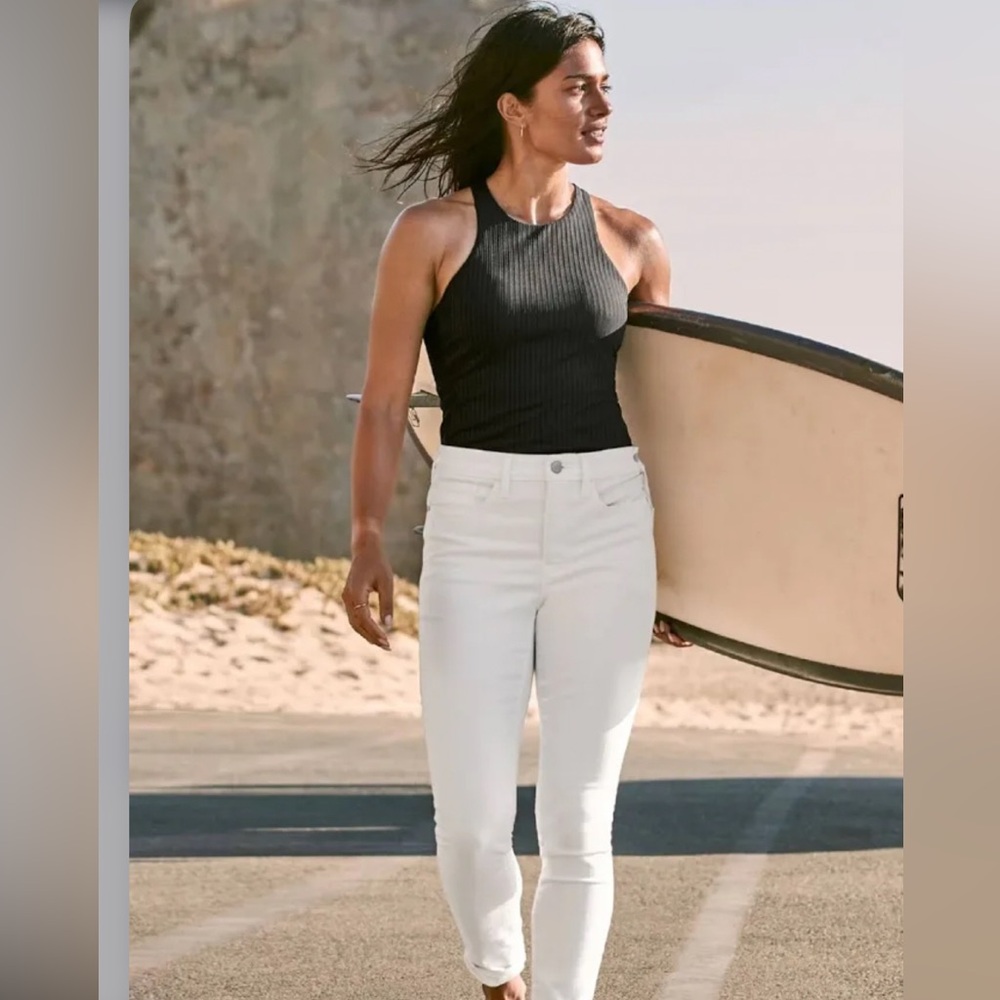 Athleta High Rise White Jeans